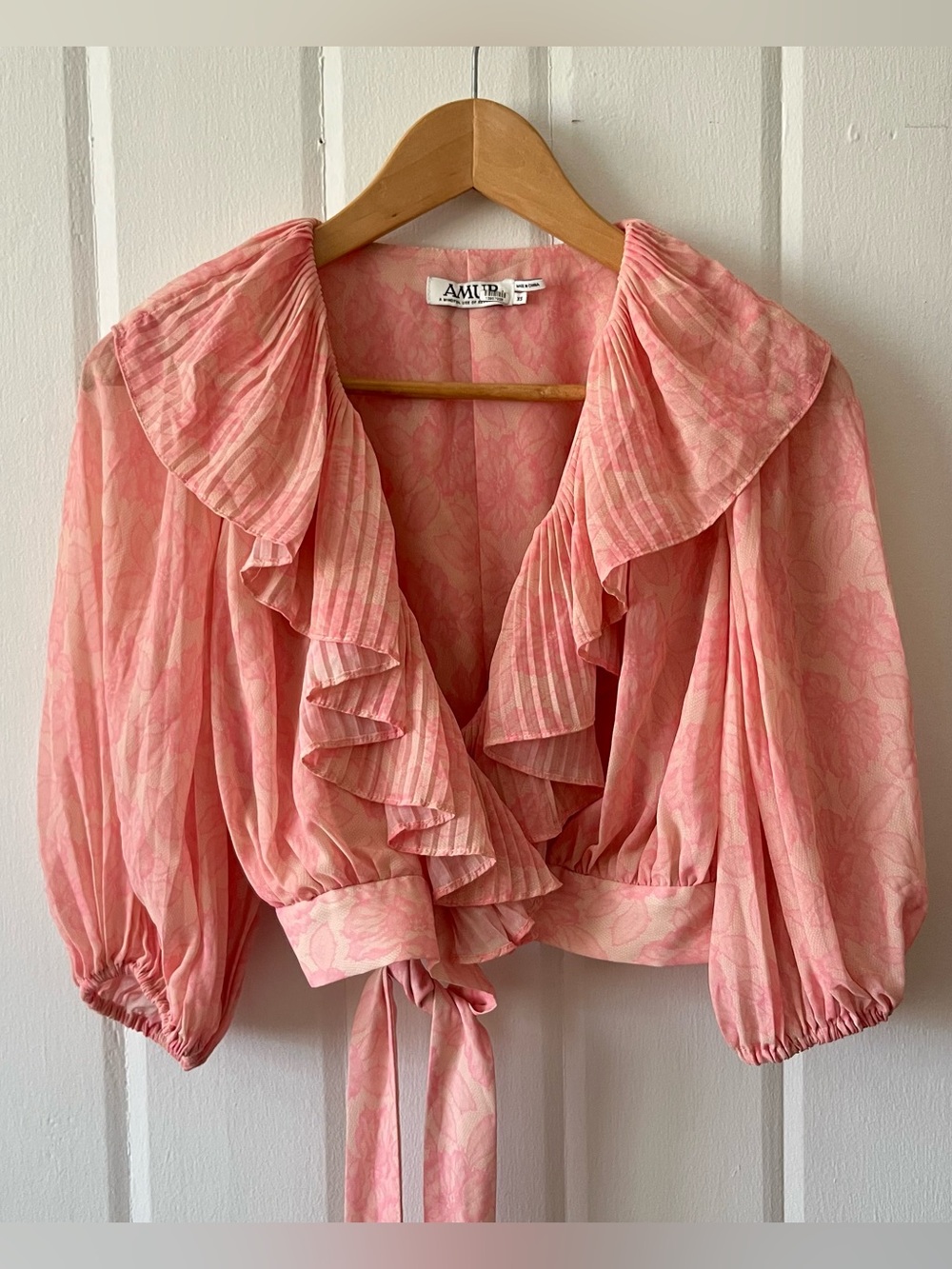 Amur Naya Ruffled Wrap Tie Blouse